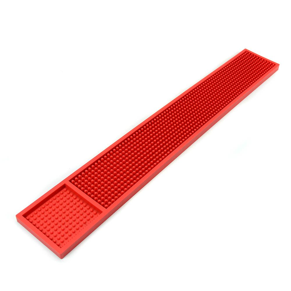 Rubber Bar Service Mat for Counter Top 24x3.5 inches (Red) 